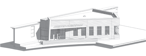 aerial rendering of new front office 